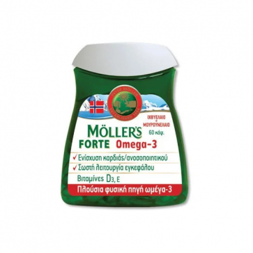 Moller's Forte Μουρουνέλαιο Μίγμα Ιχθυελαίου & Μουρουνέλαιου Πλούσιο σε Ω3 Λιπαρά Οξέα by Moller's