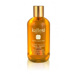 Kallesi Organic Castile Liquid Soap – Petitgrain, Geranium Rose & Cedarwood | Υγρό Σαπούνι Καστίλλης – Νεράντζι, Γεράνι & Κέδρος