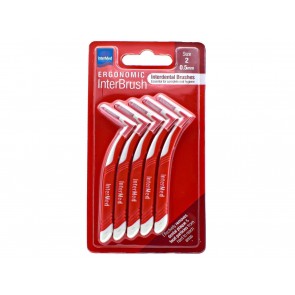InterMed Ergonomic InterBrush Μεσοδόντια Βουρτσάκια 0.5mm Κόκκινα 5τμχ