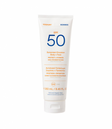 Korres Yoghurt Sunscreen Emulsion Face & Body Spf50 for Sensitive Skin 250ml by Korres