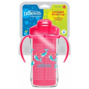 Dr. Brown's Insulated Straw Cup Κύπελλο Θερμός με Καλαμάκι 12μηνών+