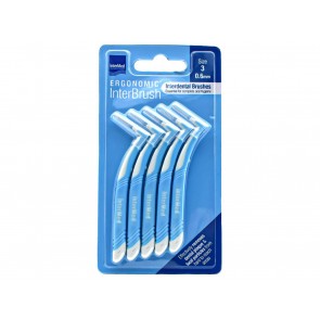 InterMed Ergonomic InterBrush Μεσοδόντια Βουρτσάκια με Λαβή 0.6mm Γαλάζια 5τμχ