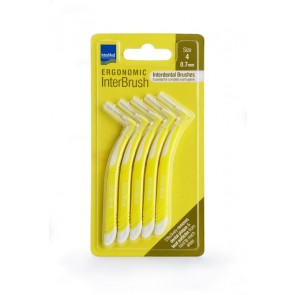 InterMed Ergonomic InterBrush Μεσοδόντια Βουρτσάκια με Λαβή 0.7mm Κίτρινα 5τμχ