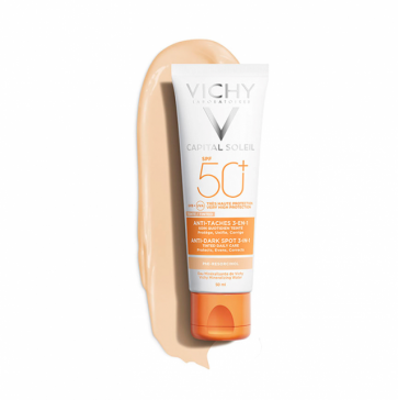 Vichy Capital Soleil Anti Dark Spot Tinted, Αντηλιακή Κρέμα Προσώπου με Χρώμα μη Λιπαρής Υφής Κατά των Κηλίδων SPF50 50ml by Vichy