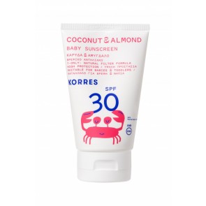 Korres Coconut & Almond Baby Sunscreen Emulsion Spf30 Βρεφικό Αντηλιακό Γαλάκτωμα με Ένα Μόνο Φυσικό Φίλτρο 100ml