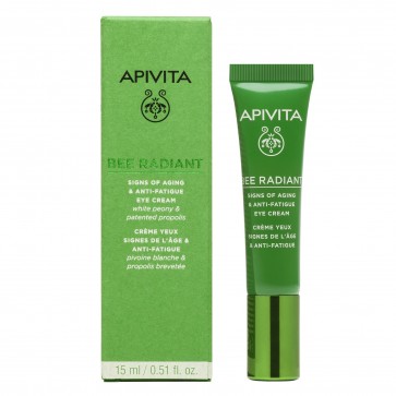 Apivita Bee Radiant Eye Cream with Peony, Κρέμα Ματιών για Σημάδια Γήρανσης - Ξεκούραστη Όψη by Apivita