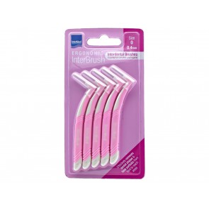 InterMed Ergonomic InterBrush Μεσοδόντια Βουρτσάκια με Λαβή 0.4mm Ροζ 5τμχ
