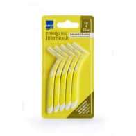 InterMed Ergonomic InterBrush Μεσοδόντια Βουρτσάκια με Λαβή 0.7mm Κίτρινα 5τμχ