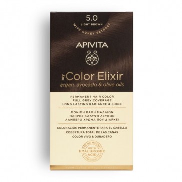 Apivita My Color Elixir Μόνιμη Βαφή Μαλλιών No 5.0 Καστανό Ανοιχτό by Apivita