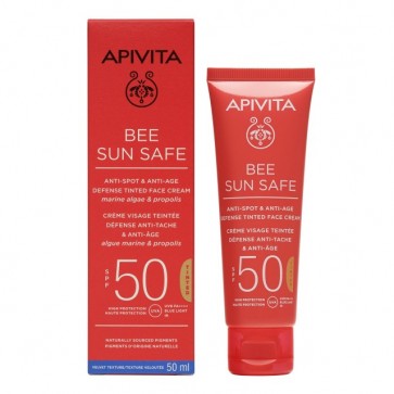 Apivita Bee Sun Safe Anti-spot & Anti-age SPF50 Defense Tinted Face Cream 50ml by Apivita