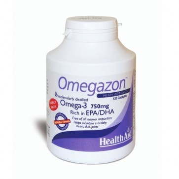 Health Aid Omegazon 750mg Ω3 Πολυακόρεστα Λιπαρά Οξέα (EPA & DHA) by Health Aid