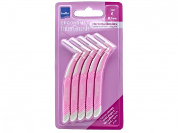 InterMed Ergonomic InterBrush Μεσοδόντια Βουρτσάκια με Λαβή 0.4mm Ροζ 5τμχ by Intermed