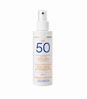 Korres Yoghurt Sunscreen Spray Emulsion Face & Body Spf50 for Sensitive Skin 150ml by Korres