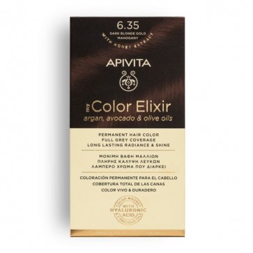 Apivita My Color Elixir Μόνιμη Βαφή Μαλλιών No 6.35 Ξανθό Σκούρο Μέλι Μαόνι by Apivita