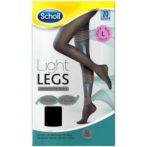 Scholl Light Legs Καλσόν Διαβαθμισμένης Συμπίεσης 20Den Black Size:L