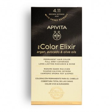 Apivita My Color Elixir Μόνιμη Βαφή Μαλλιών No 4.11 Καστανό Έντονο Σαντρέ by Apivita