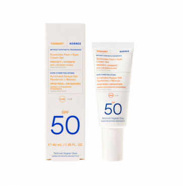 Korres Yoghurt Sunscreen Face & Eyes Cream Gel Spf50 for Sensitive Skin 40ml by Korres